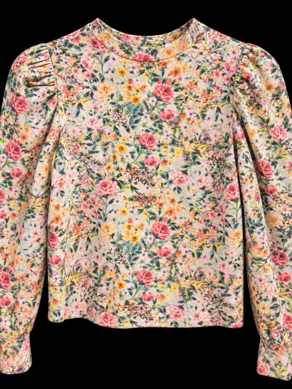 Generation Love Floral Puff Sleeve Sweatshirt Size Small